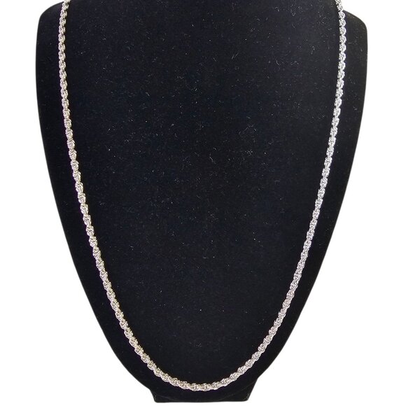Macys 24" Rope Chain Necklace in Silver Tone‎ NWOT - Picture 1 of 5